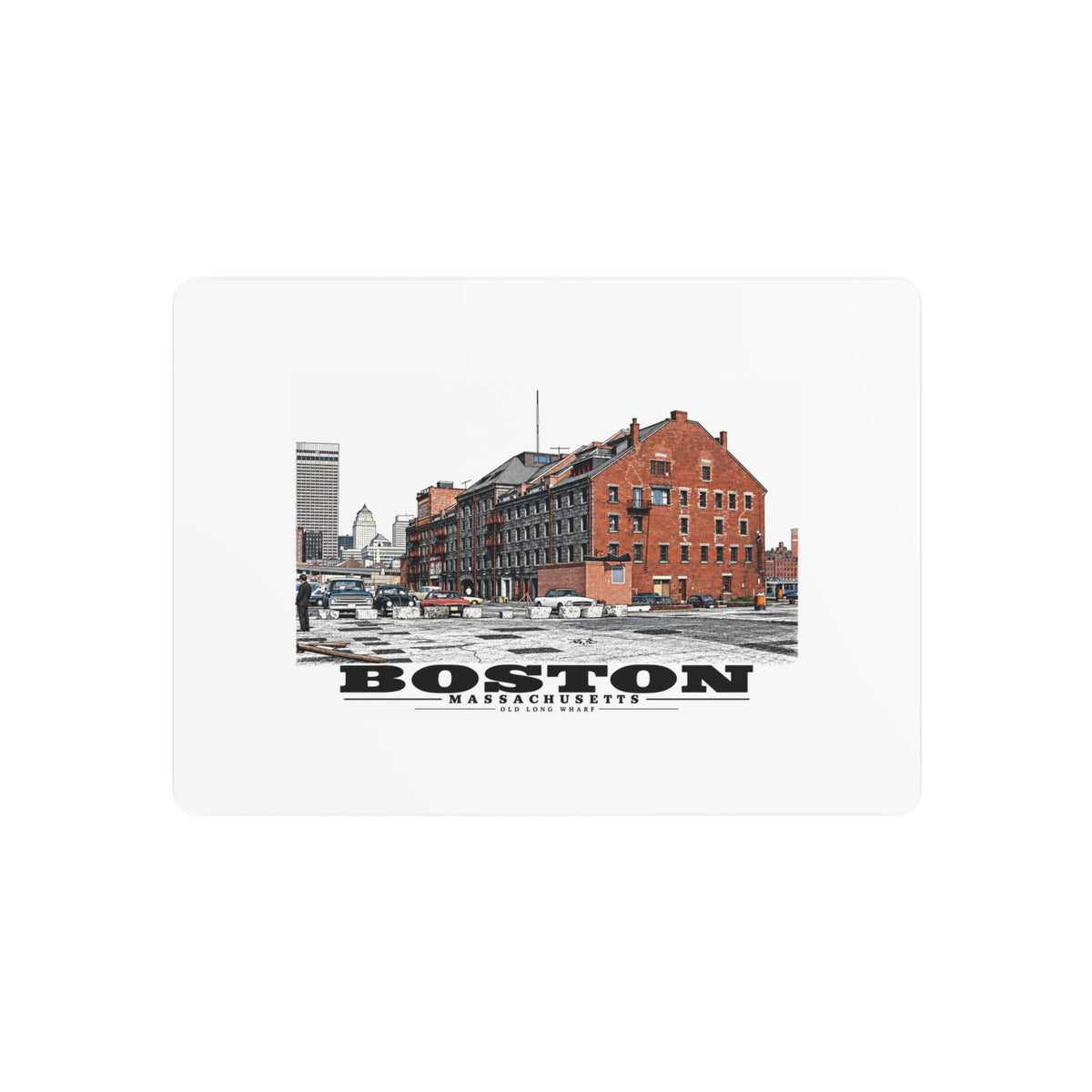 Old Long Wharf 7 × 5 in Horizontal Metal Wall Art - Boston Harbor