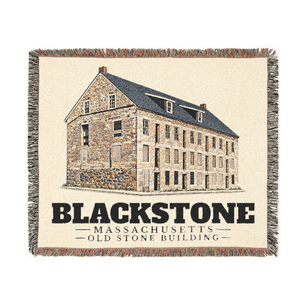 Old Stone Building — Blackstone, Massachusetts woven blanket, product view 1