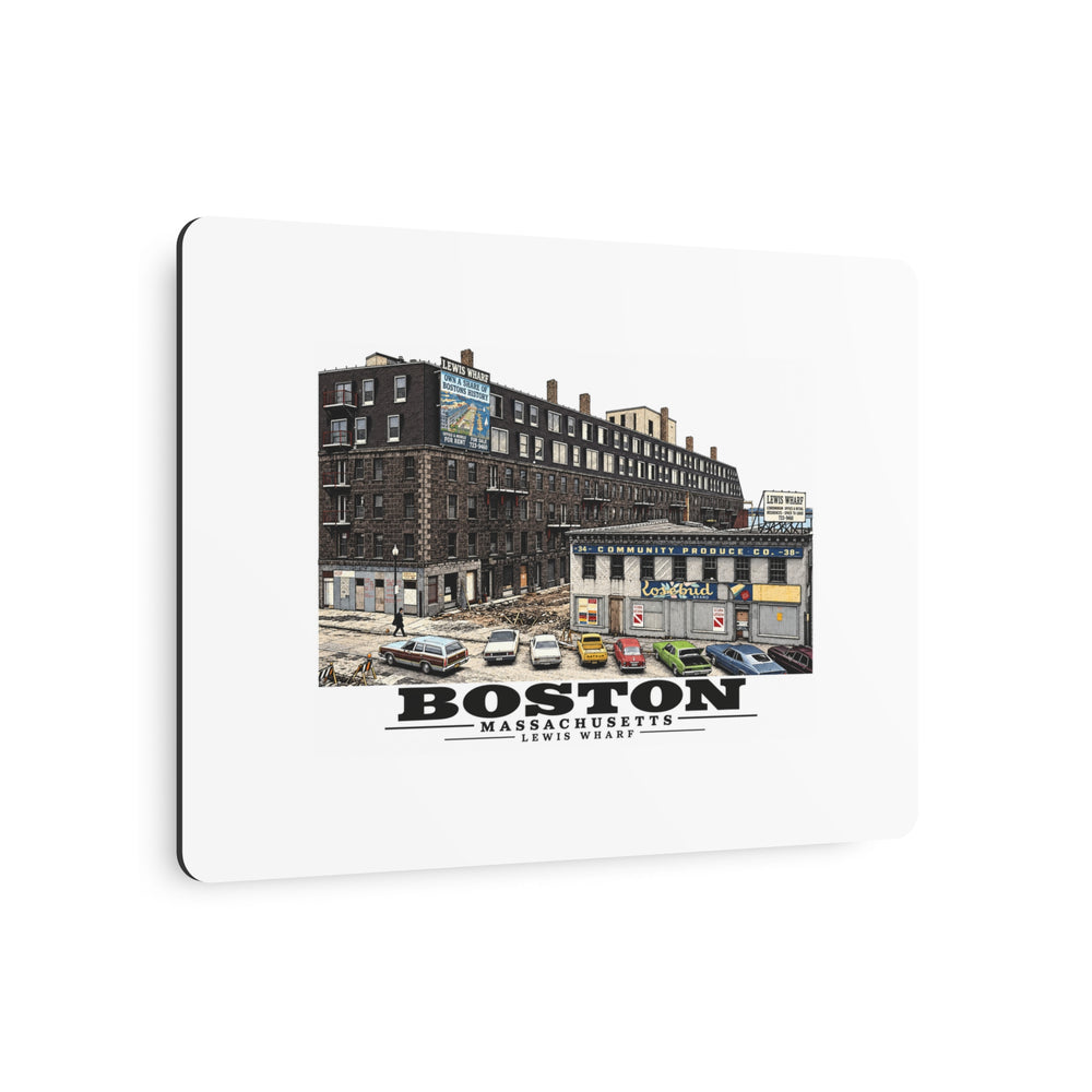 Lewis Wharf 7 × 5 in Horizontal Metal Wall Art - Boston Harbor