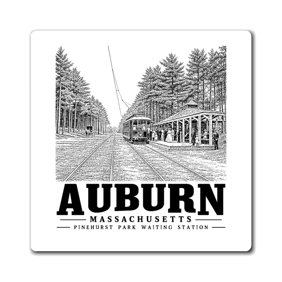 Auburn Pinehurst Park Waiting Station 4 in Magnet in White — front view
