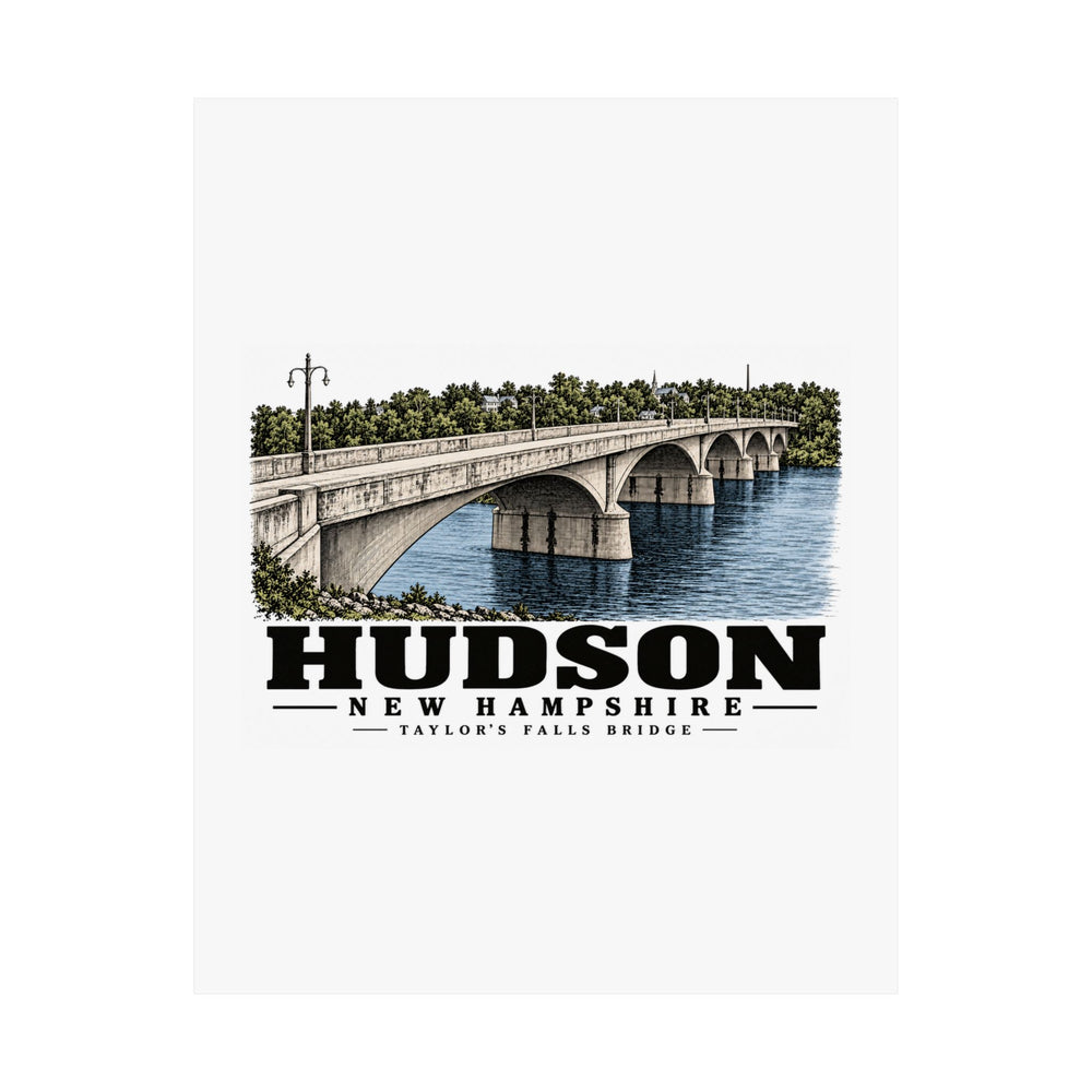 11 x 14 unclipped front of Taylor’s Falls Bridge matte poster, Hudson, New Hampshire.