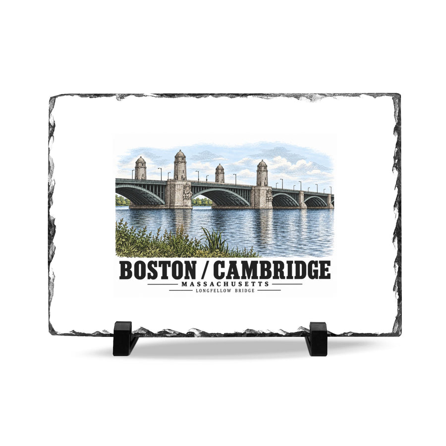 2.  View of the central span of the bridge showing the four towers marking the harbor entrance - Longfellow Bridge, Spanning Charles River at Main Street, Boston, Suffolk County, MA 7 × 11 in Slate...