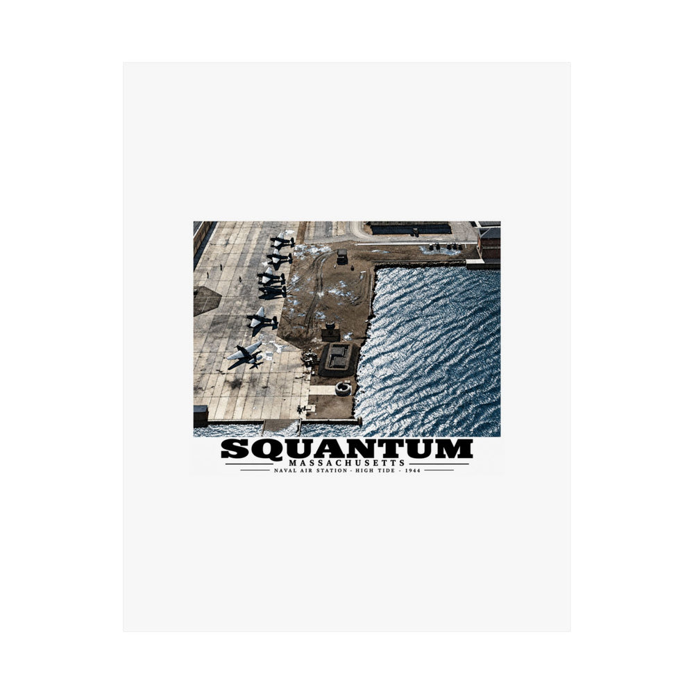 NAS Squantum at high tide Matte Heritage Poster — 11 × 14 and 18 × 24 in - Boston Harbor