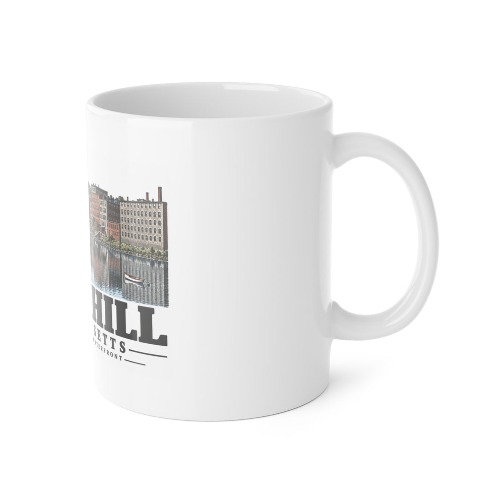 Haverhill Washington Street factory waterfront 11 oz White Ceramic Mug - Merrimack Valley Goods