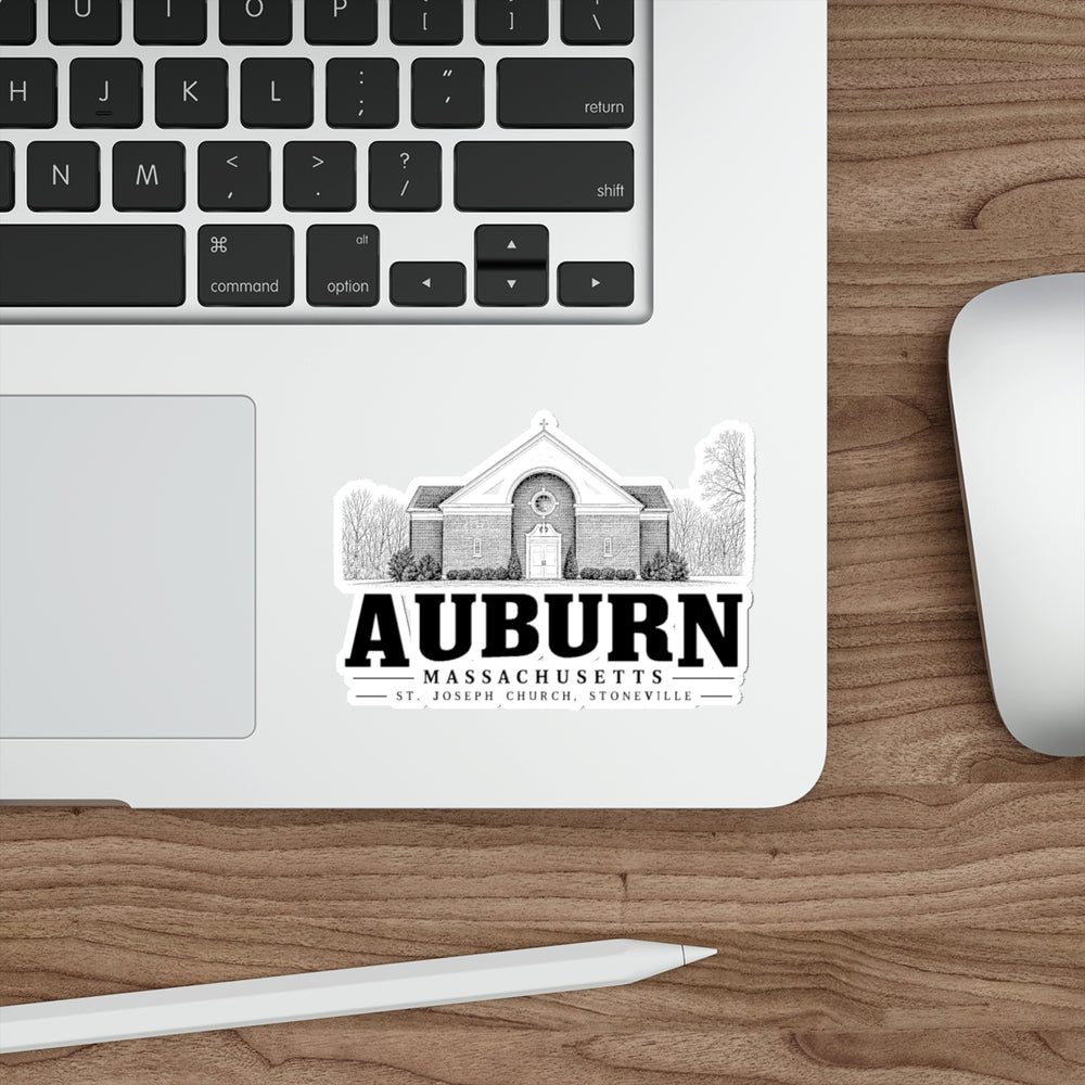 Auburn St. Joseph Church, Stoneville 4 in Die-Cut Sticker in White — context-1 view