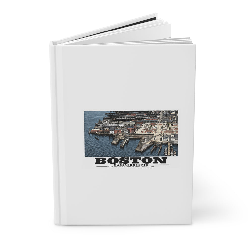 Maritime Coal Co., East Boston, MA -from South 1000 ft. Matte Hardcover Journal - Boston Harbor