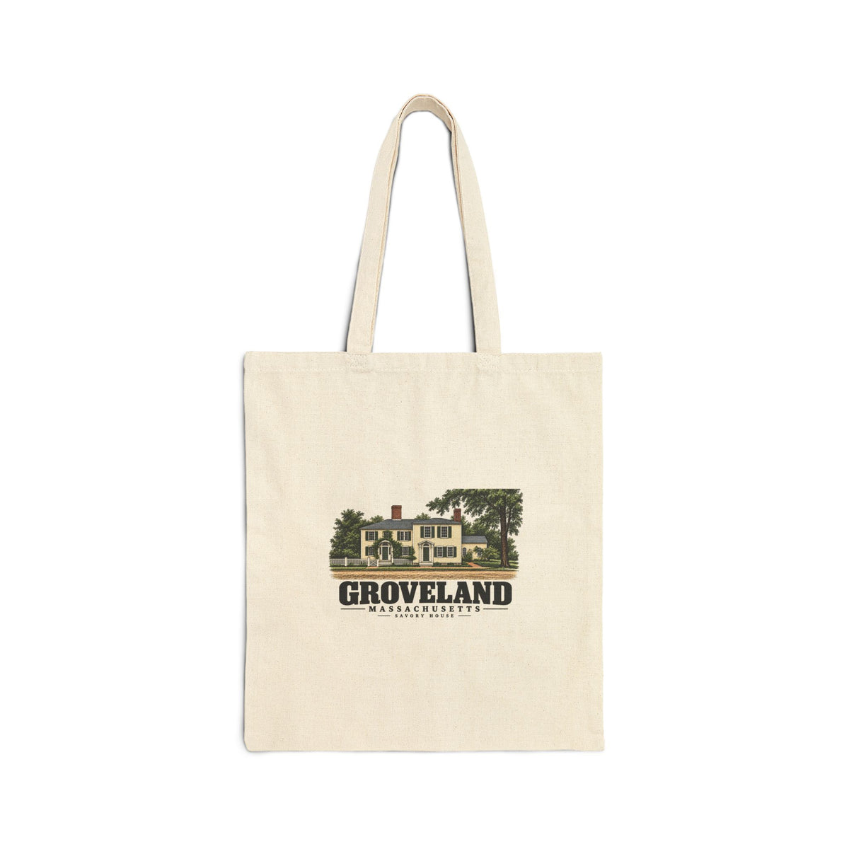 Savory House exterior, Groveland, Massachusetts Natural + Black Heavy Canvas Tote - Merrimack Valley Goods