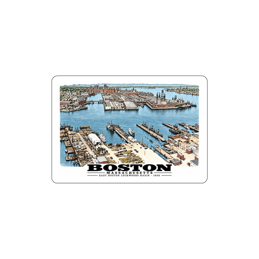 Lockwoods Basin 4 in White Die-Cut Sticker - Boston Harbor