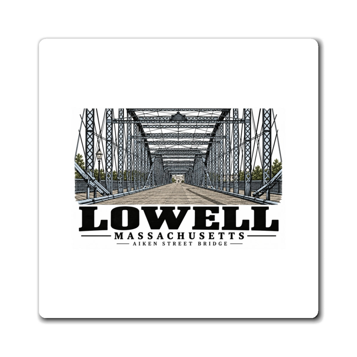 Lowell Aiken Street Bridge 4 in Magnet - Merrimack Valley Goods