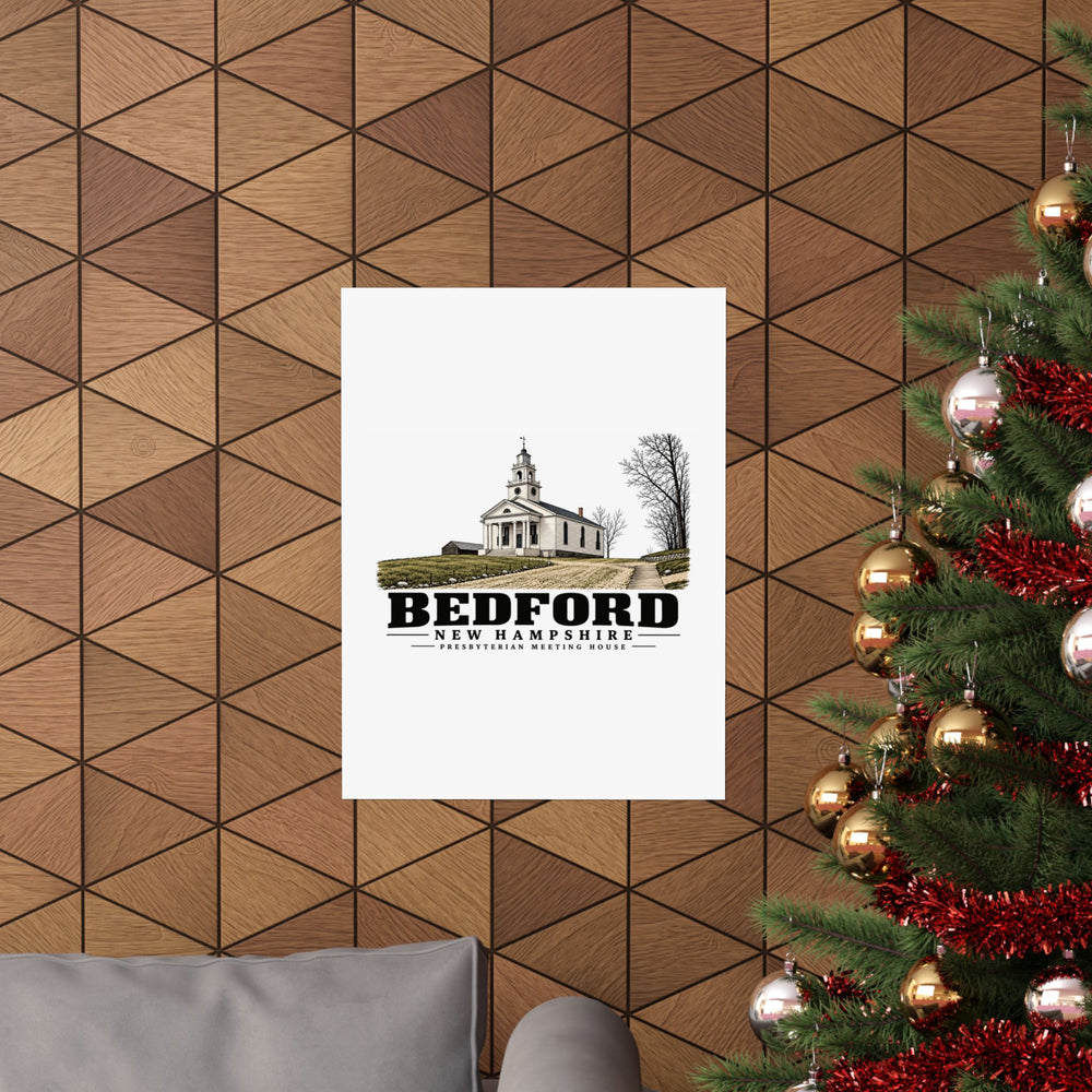 18 x 24 room view of Presbyterian Meeting House matte poster, Bedford, New Hampshire.