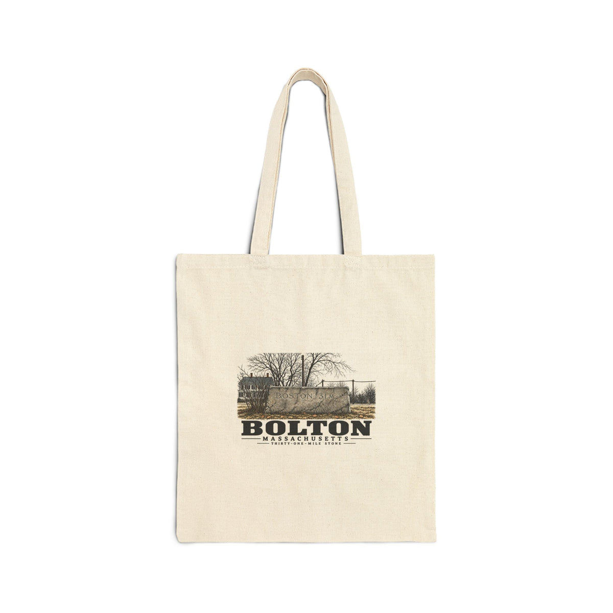 Thirty-One-Mile Stone Natural + Black Heavy Canvas Tote - Assabet Valley Goods