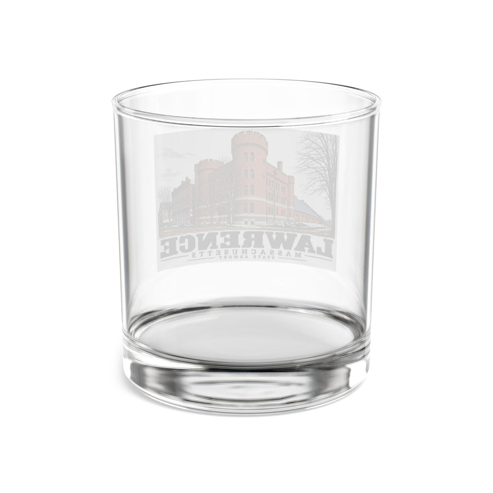 Illustrated State Armory in Lawrence on rocks glass