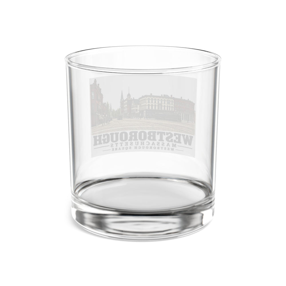 Illustrated Westborough Square in Westborough on rocks glass