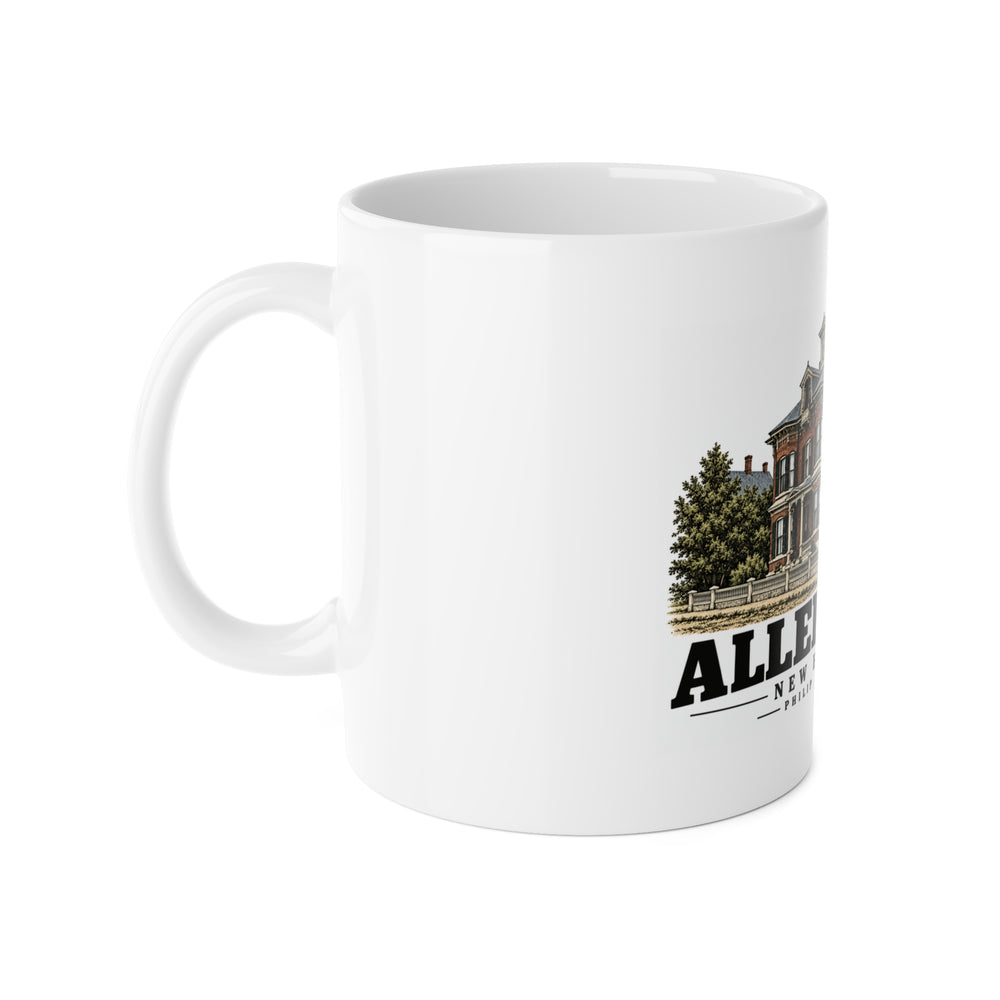 Allenstown Philip Sargent brick residence 11 oz White Ceramic Mug - Merrimack Valley Goods