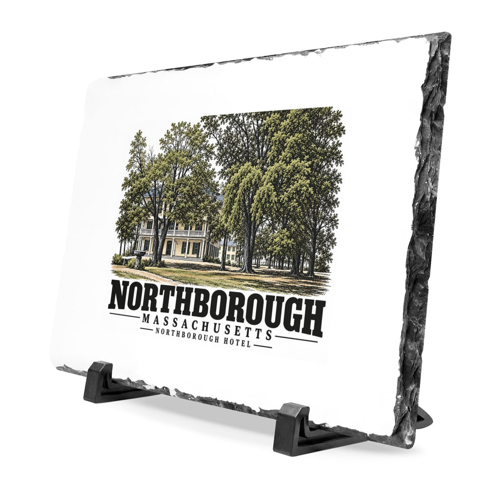 Illustrated Northborough Hotel in Northborough on slate desk plaque