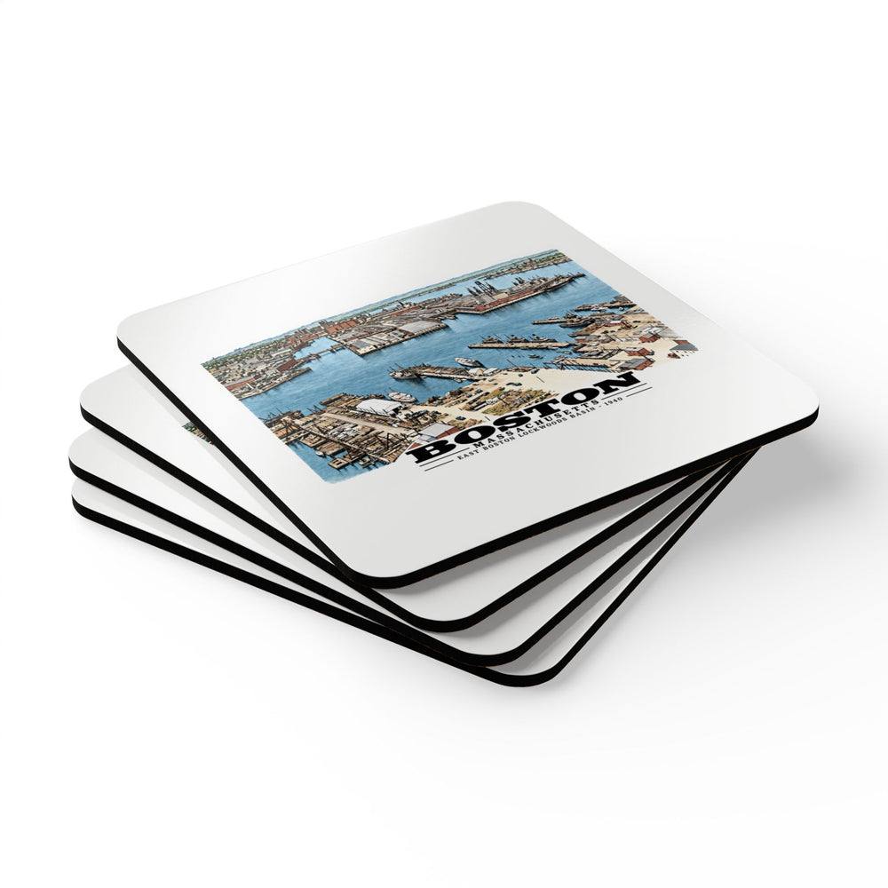 Lockwoods Basin Cork Back Coaster Set - Boston Harbor