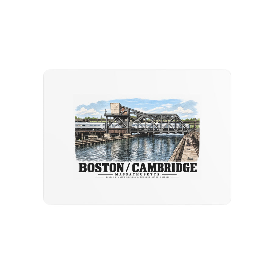 1.  GENERAL VIEW SHOWING BRIDGE IN 'CLOSED' POSITION - Boston & Maine Railroad, Charles River Bridges, Charles River, North Station vicinity, Boston, Suffolk County, MA 7 × 5 in Horizontal Metal Wall...