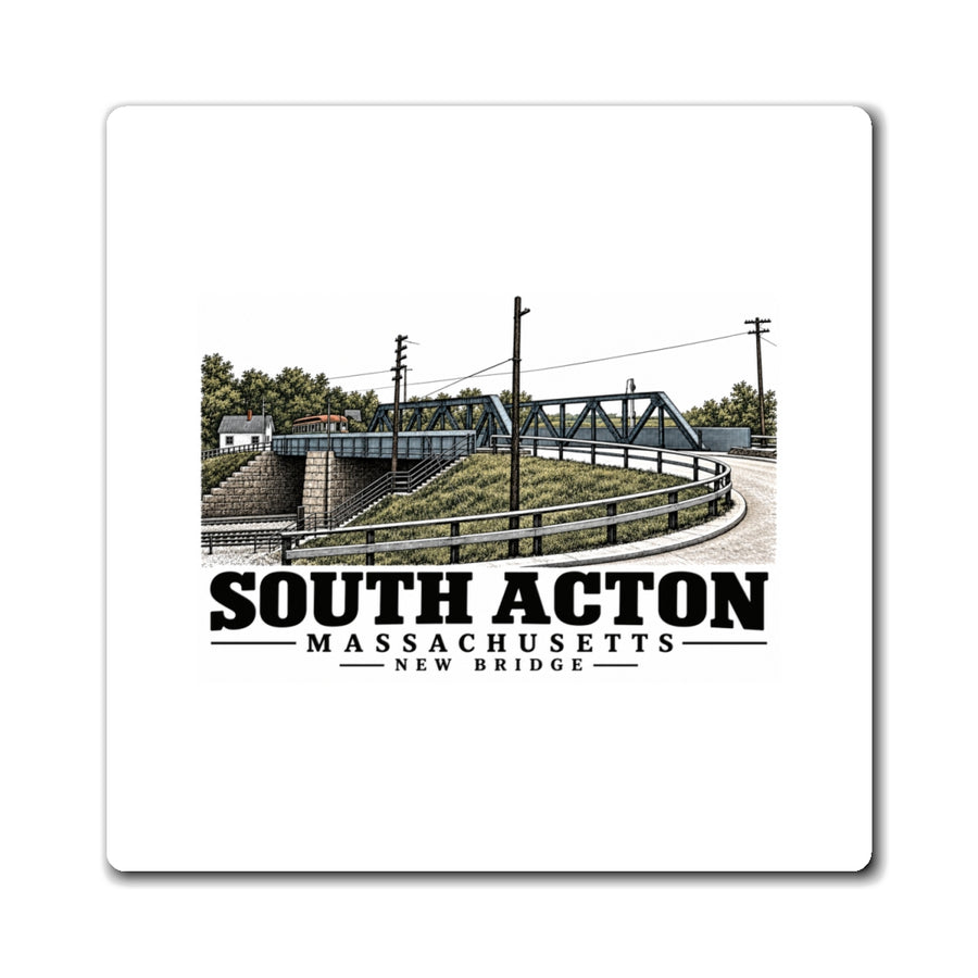 Illustrated New Bridge in Acton on square magnet