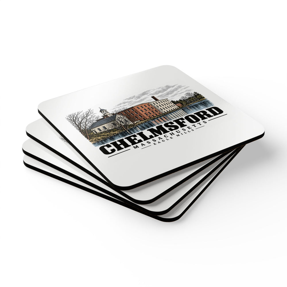 Chelmsford Eagle Mills Cork Back Coaster Set - Merrimack Valley Goods