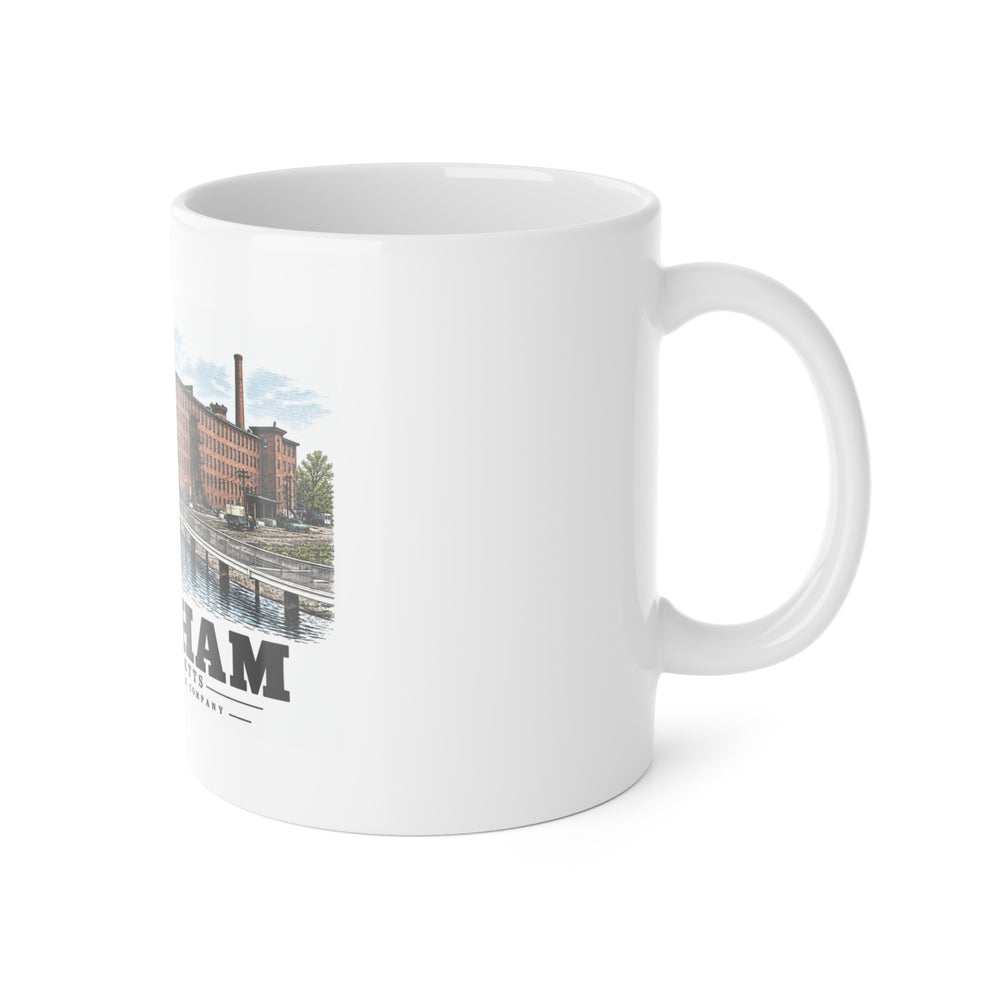 Illustrated Boston Manufacturing Company in Waltham on ceramic mug