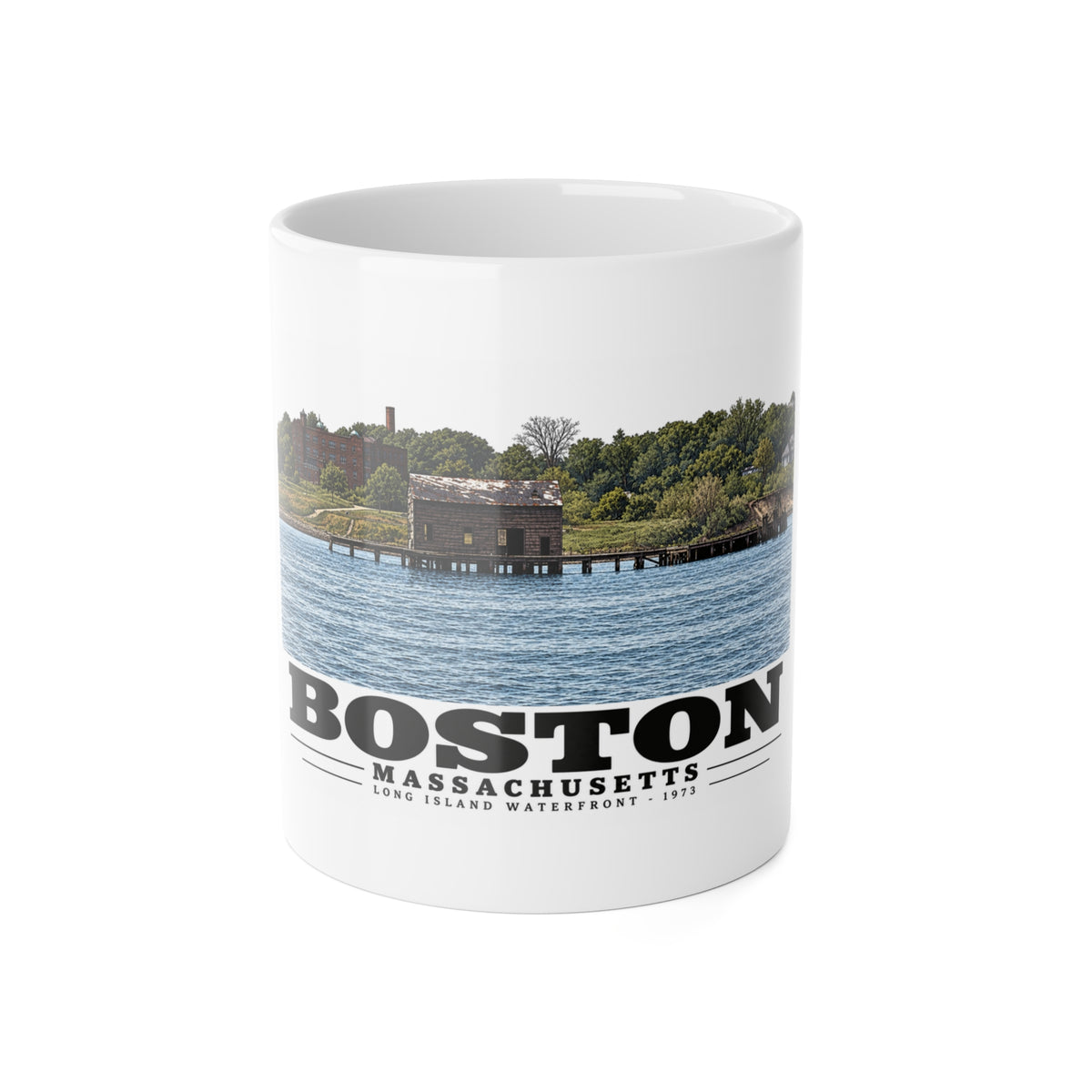 Long Island 11 oz White Ceramic Mug - Boston Harbor