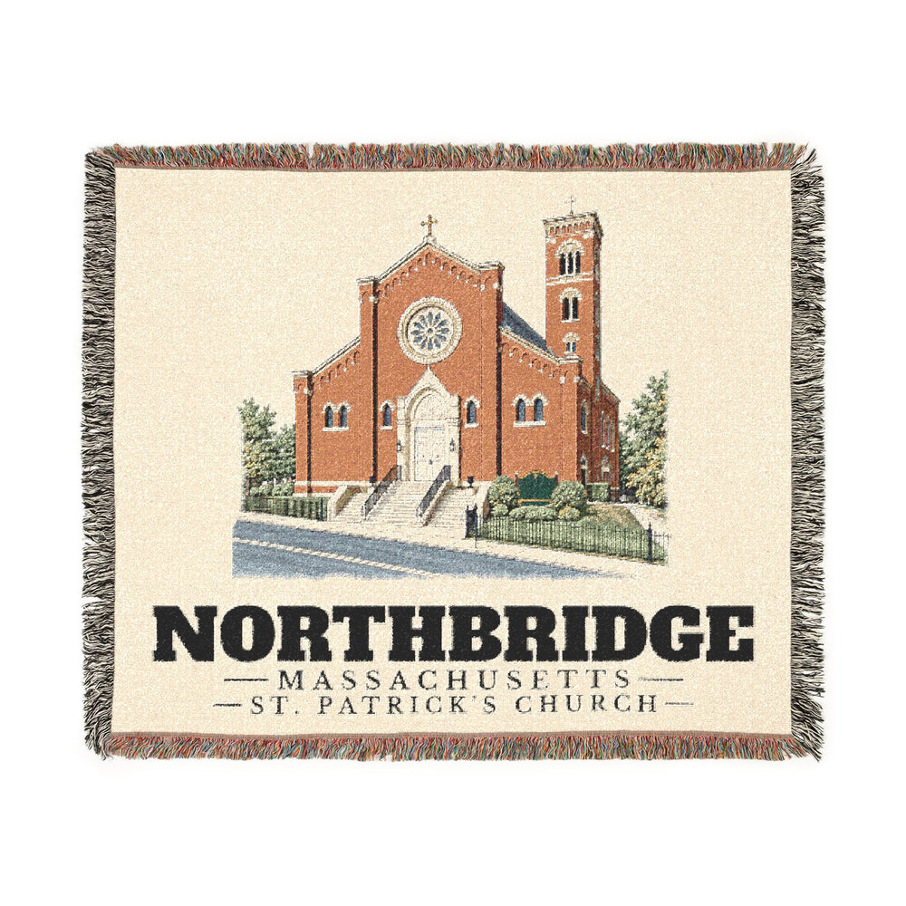 St. Patrick's Church — Northbridge, Massachusetts woven blanket, product view 1
