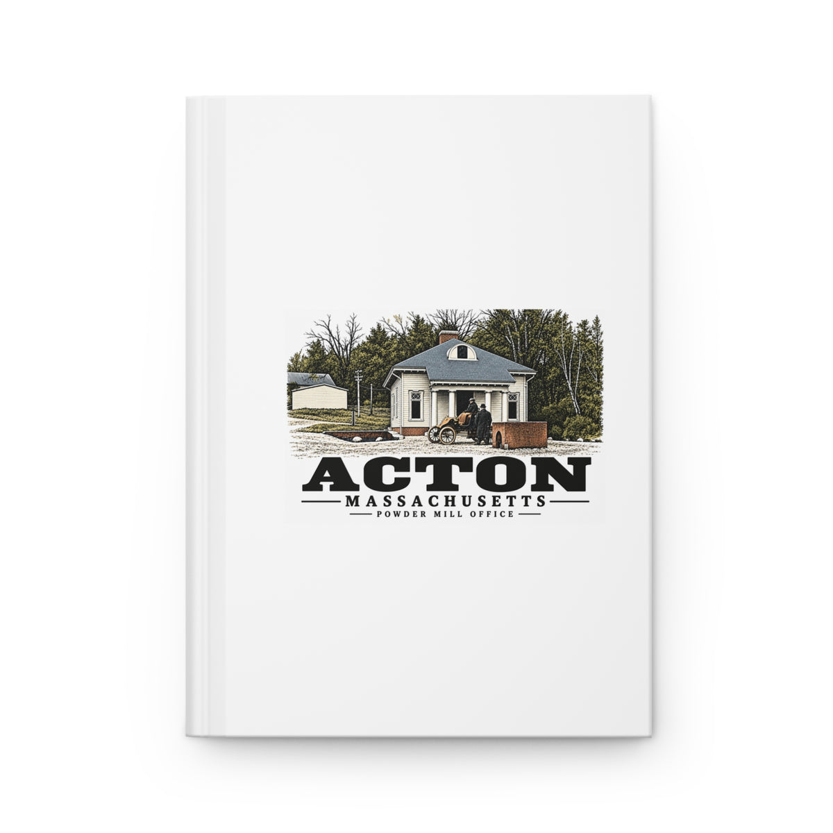 Illustrated Powder Mill Office in Acton on matte hardcover journal
