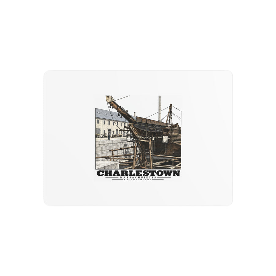 Dry Dock, Charlestown Navy Yard 7 × 5 in Horizontal Metal Wall Art - Boston Harbor