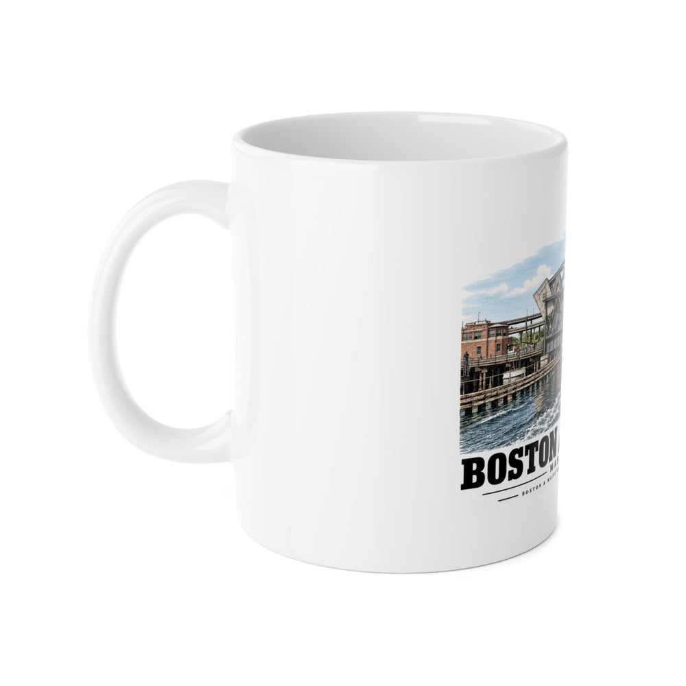 2.  GENERAL VIEW SHOWING BRIDGE IN OPEN POSITION - Boston & Maine Railroad, Charles River Bridges, Charles River, North Station vicinity, Boston, Suffolk County, MA 11 oz White Ceramic Mug - Charles...