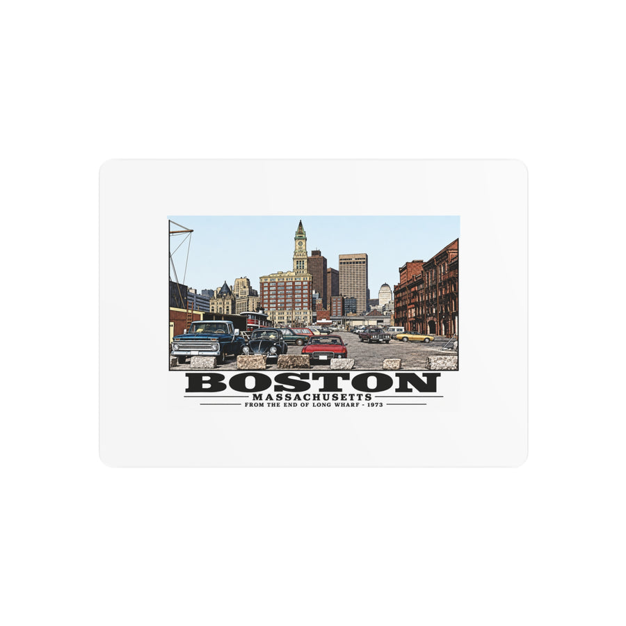 From end of Long Wharf 7 × 5 in Horizontal Metal Wall Art - Boston Harbor