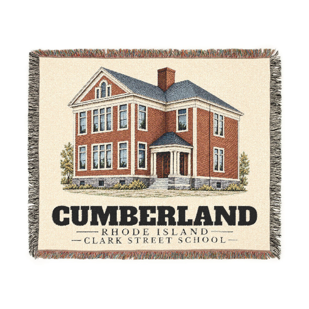 Clark Street School — Cumberland, Rhode Island woven blanket, product view 1