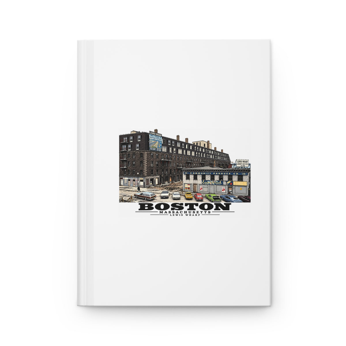 Lewis Wharf Matte Hardcover Journal - Boston Harbor