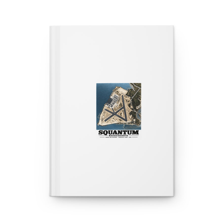 N.A.S.  Squantum, MA vertical 10000 ft. Matte Hardcover Journal - Boston Harbor