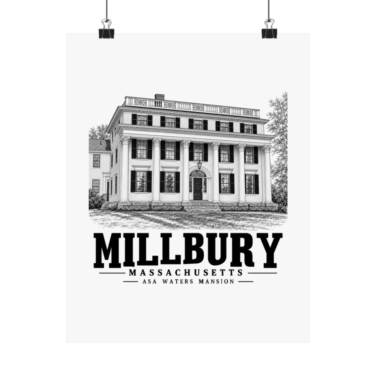 Millbury Asa Waters Mansion 11 x 14 in Matte Poster - Default - front product view