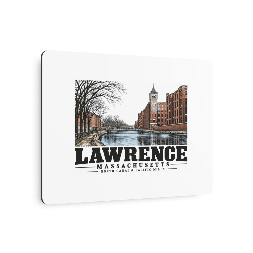 Lawrence North Canal and Pacific Mills 7 x 5 in Horizontal Metal Wall Art - Merrimack Valley Goods