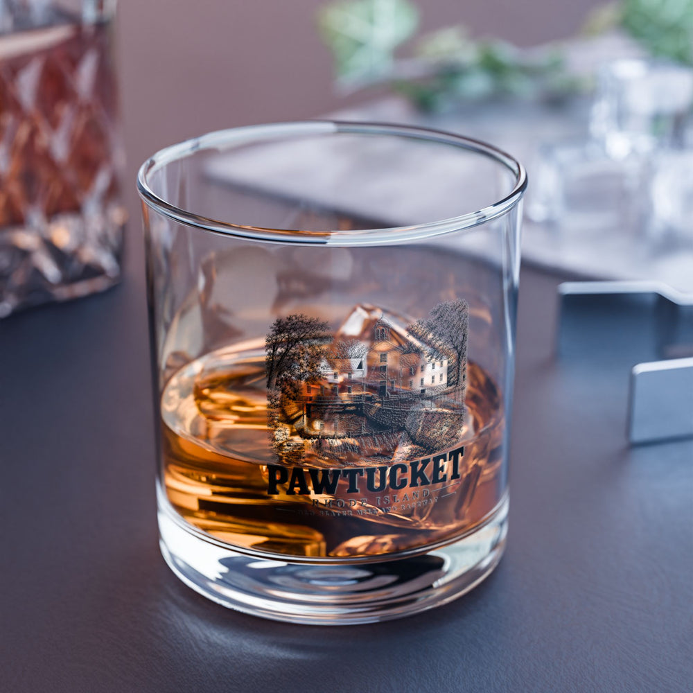 Pawtucket Old Slater Mill and Raceway 10 oz Rocks Glass