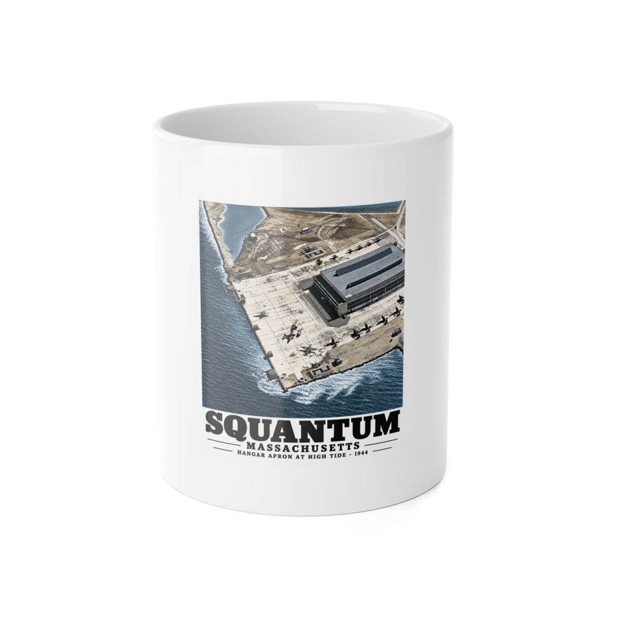 NAS Squantum at high tide 11 oz White Ceramic Mug - Boston Harbor