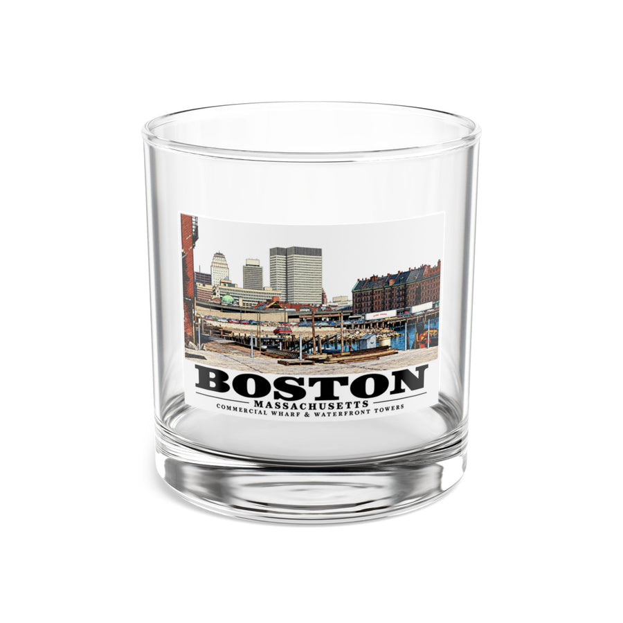 Commercial Wharf with new buildings 10 oz Rocks Glass - Boston Harbor