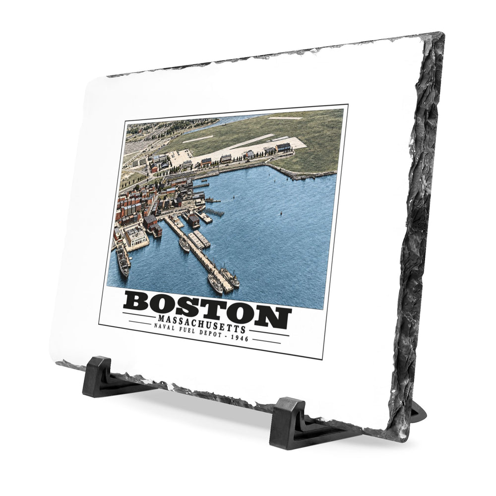 Fuel Depot 7 × 11 in Slate Desk Plaque - Boston Harbor