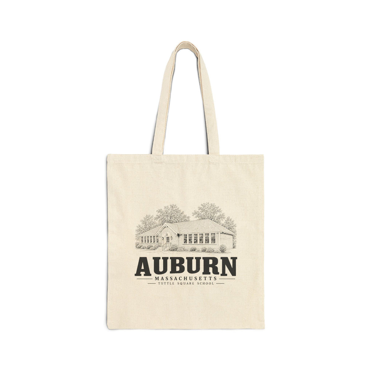 Auburn Tuttle Square School Heavy Canvas Tote in Natural — front view