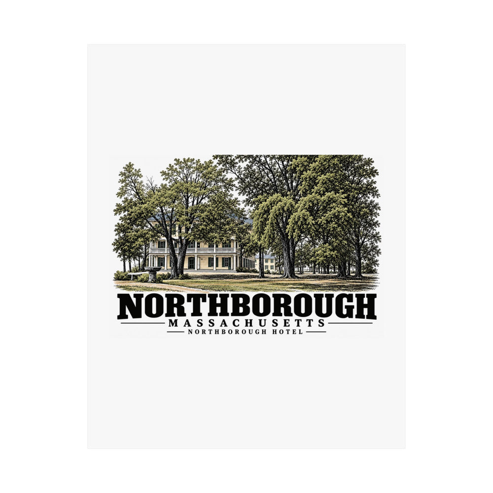 Illustrated Northborough Hotel in Northborough on unframed matte poster