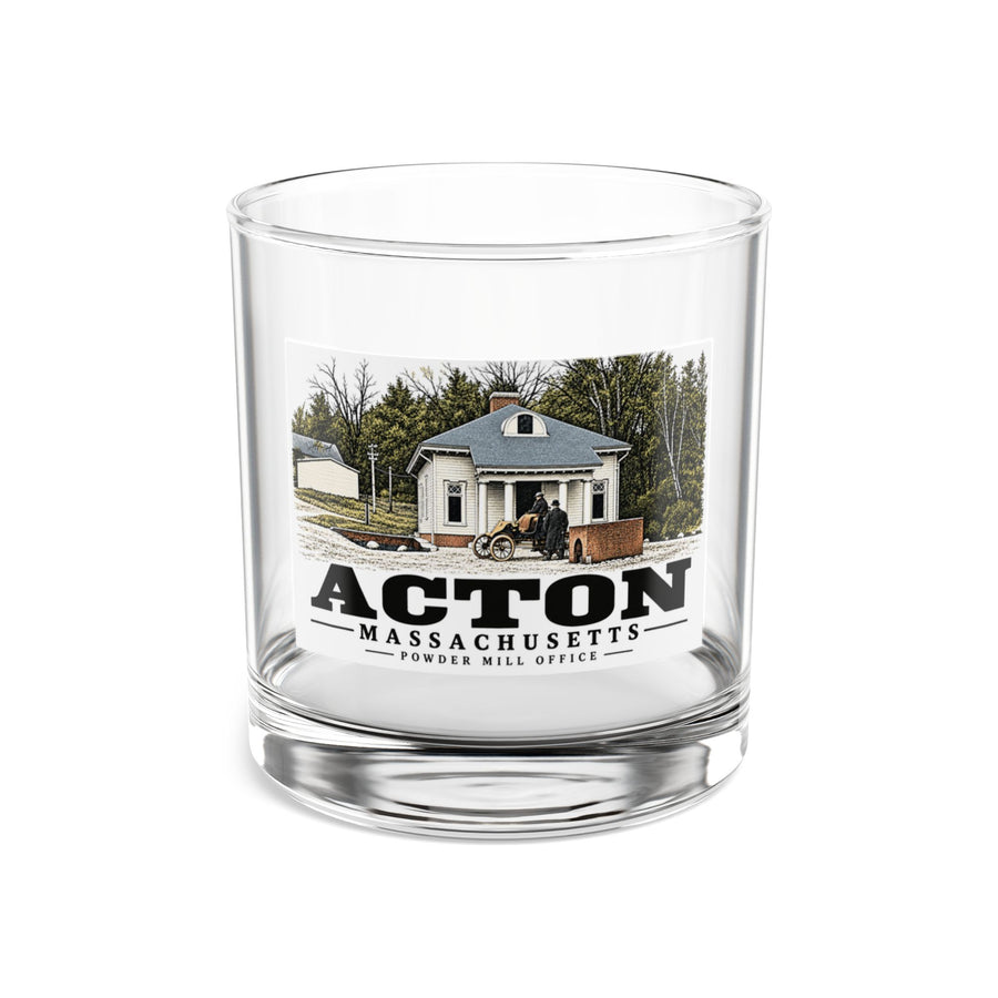 Illustrated Powder Mill Office in Acton on rocks glass