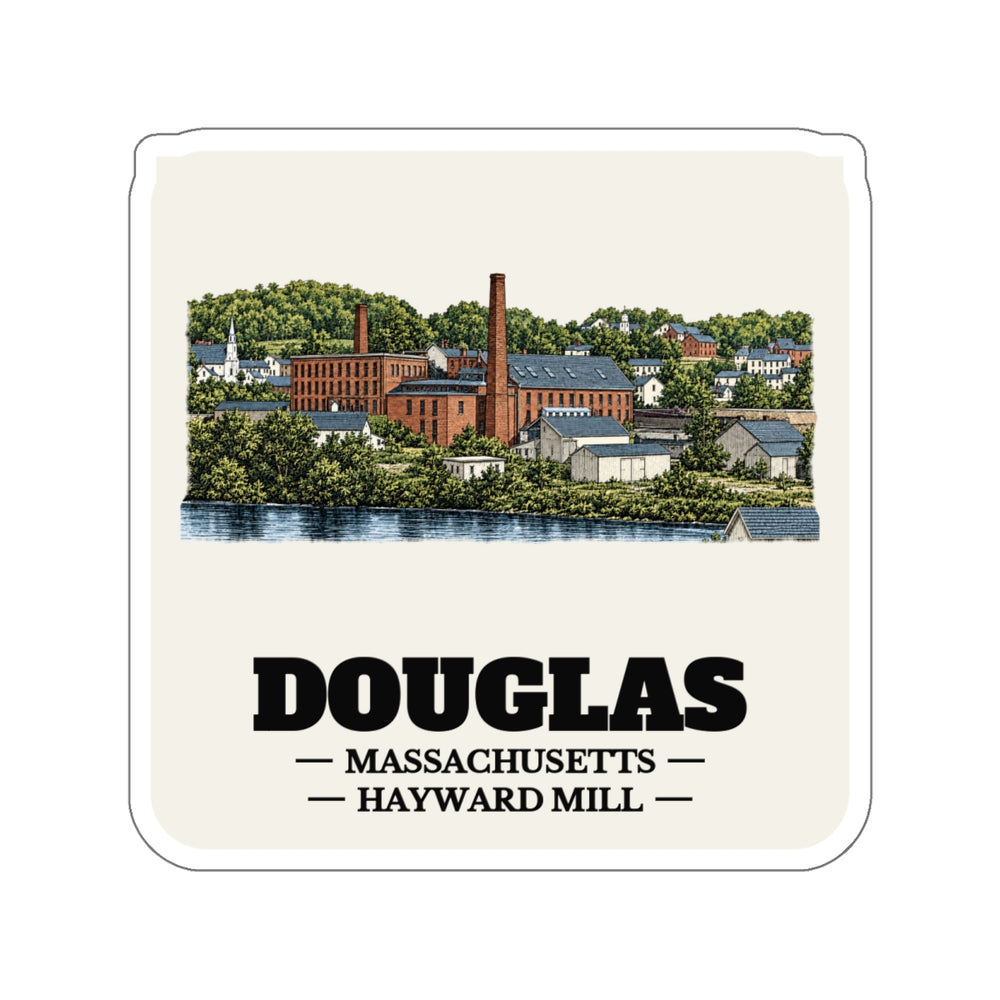 Douglas Hayward Mill sticker shown on a laptop