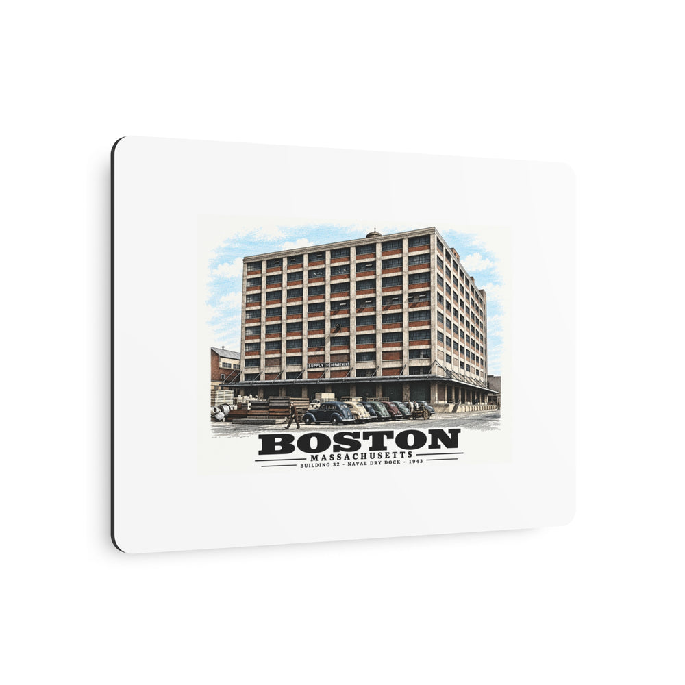 Building #32 US Naval Dry Dock, South Boston, Completed 3/1943 7 × 5 in Horizontal Metal Wall Art - Boston Harbor