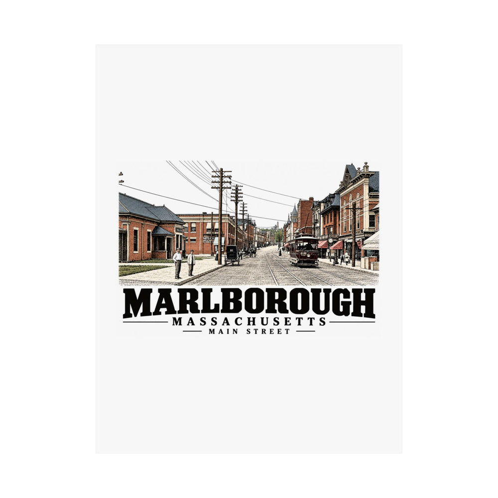 Illustrated Main Street in Marlborough on unframed matte poster