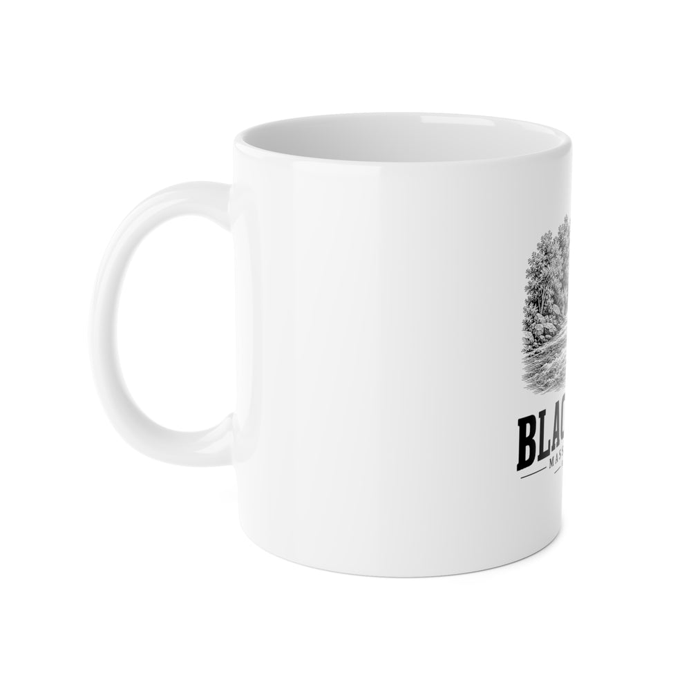 Blackstone Rolling Dam 11 oz Ceramic Mug in White — left view