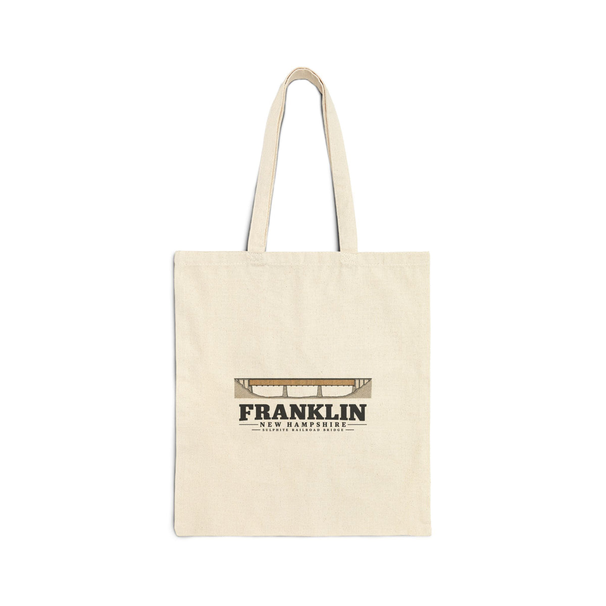 Sulphite Railroad Bridge measured drawing Natural + Black Heavy Canvas Tote - Merrimack Valley Goods