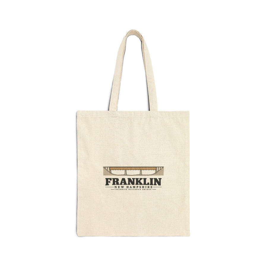 Sulphite Railroad Bridge measured drawing Natural + Black Heavy Canvas Tote - Merrimack Valley Goods