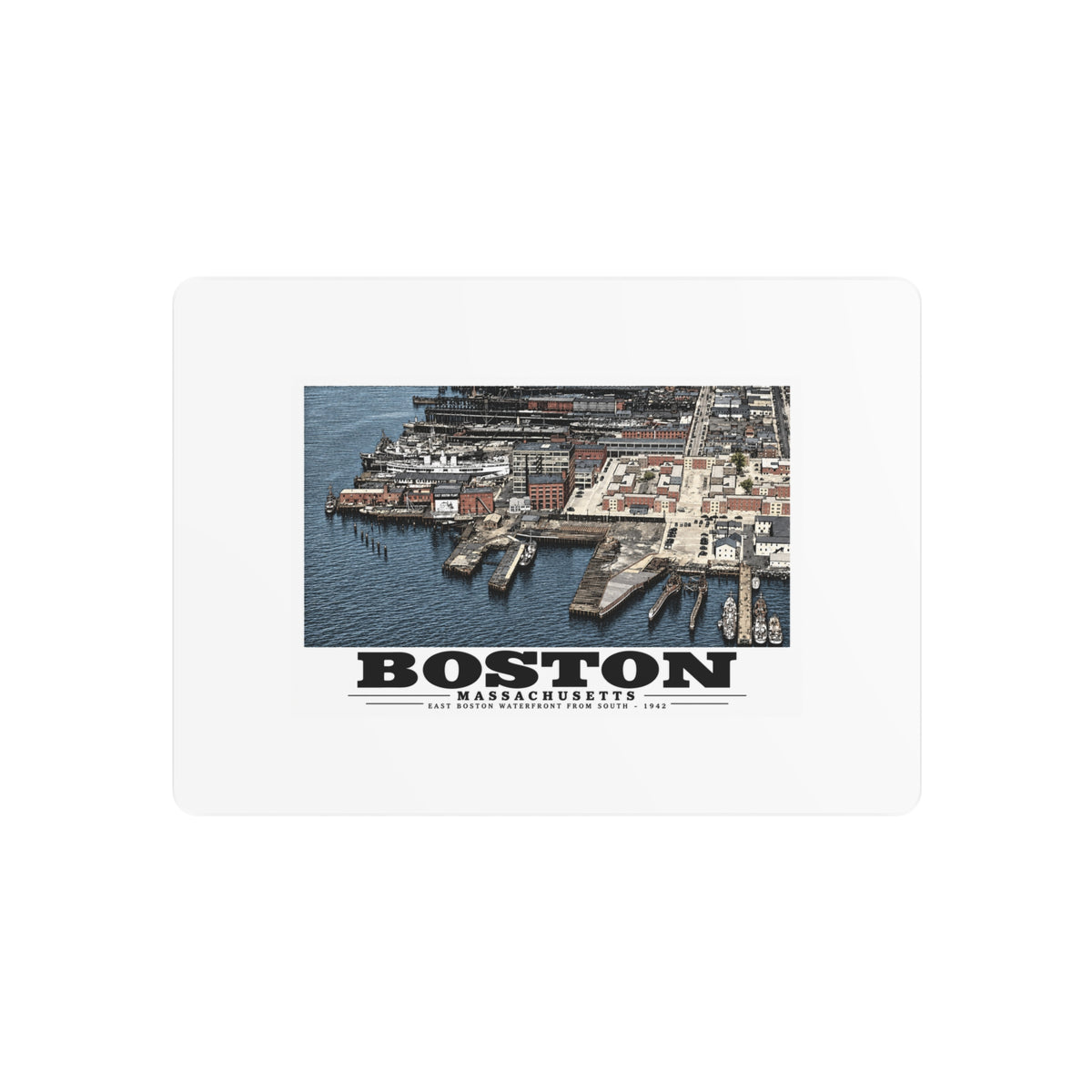 Maritime Coal Co., East Boston, MA -from South 1000 ft. 7 × 5 in Horizontal Metal Wall Art - Boston Harbor