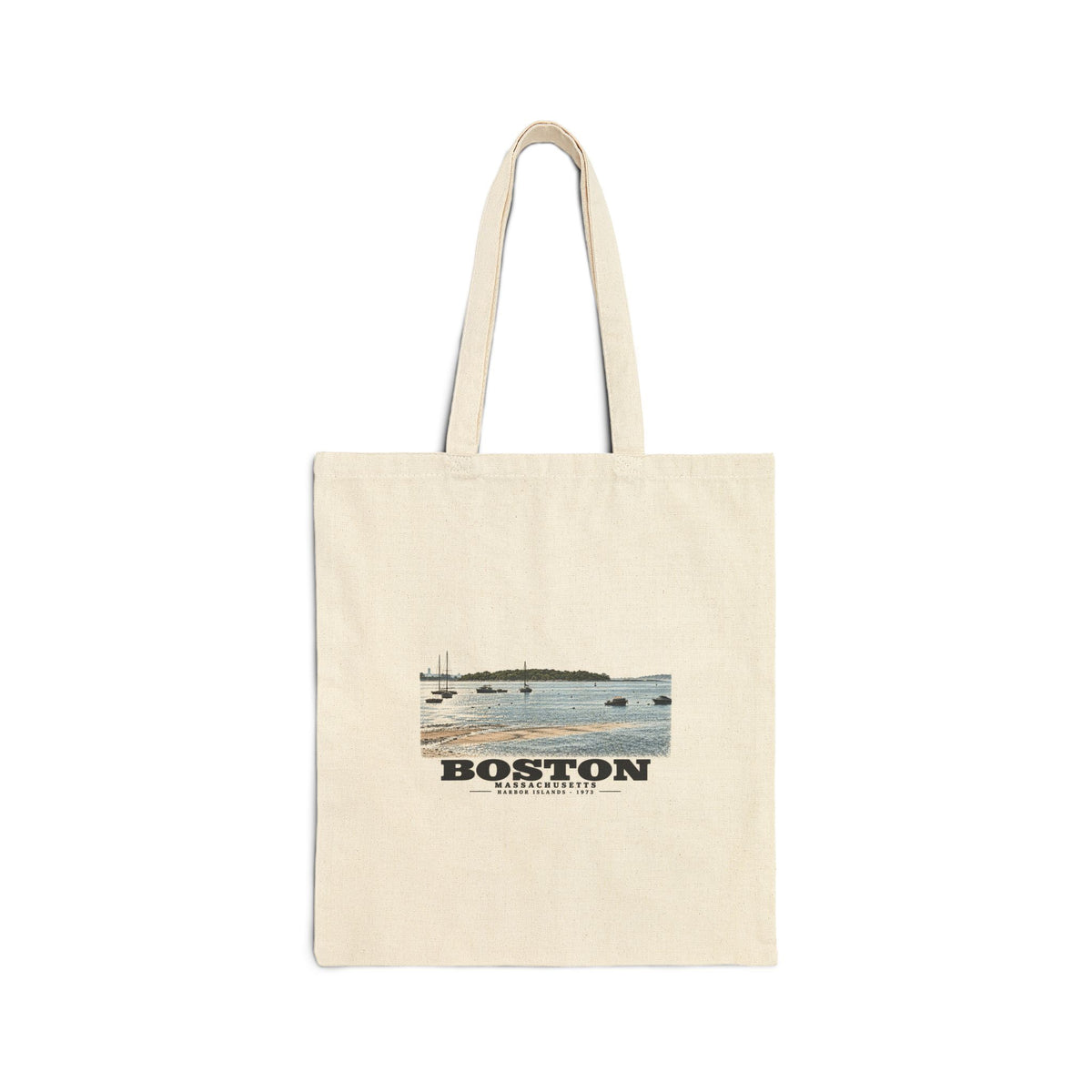 Boston Harbor Islands from Morrissey Boulevard - Toward Thompsons Island Natural Heavy Canvas Tote - Boston Harbor